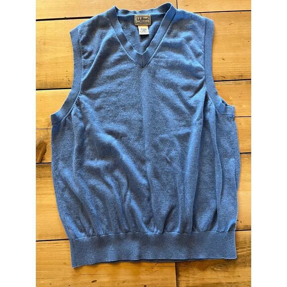 Vintage L.L. Bean Men's Sweater Vest Pull over. Blue. Size Large. 5%cashmere - Picture 1 of 5